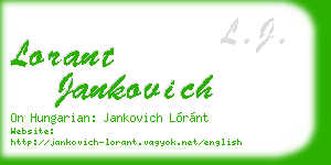 lorant jankovich business card